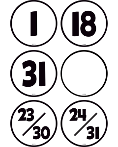 Black And White Calendar Number