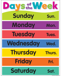 Days Of The Week Chart