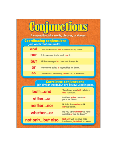 Conjunctions Chart