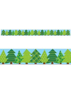 Patterned Pine Trees Border